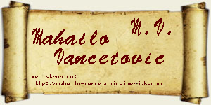 Mahailo Vančetović vizit kartica
